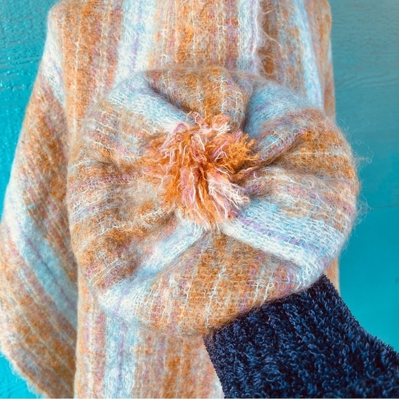 HEMMINGS IRISH MOHAIR WOOL HANDWOVEN SCARF WRAP AND BERET SET PASTEL EUC VINTAGE - Picture 3 of 7